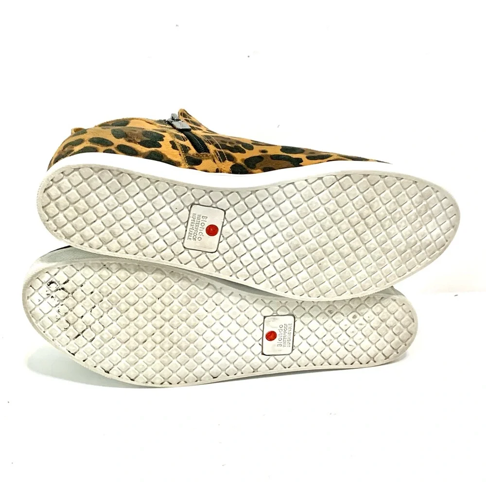 Blondo  On Trend Cheetah Print High-Top Sneakers Waterproof Size 9
